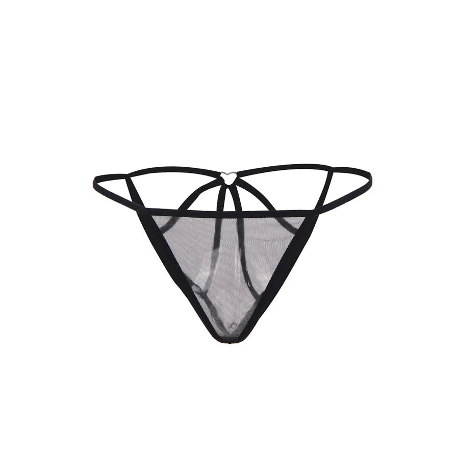Sheer Mesh Front Lace Up Chemise in Black - Lovely Lies - BraTopia