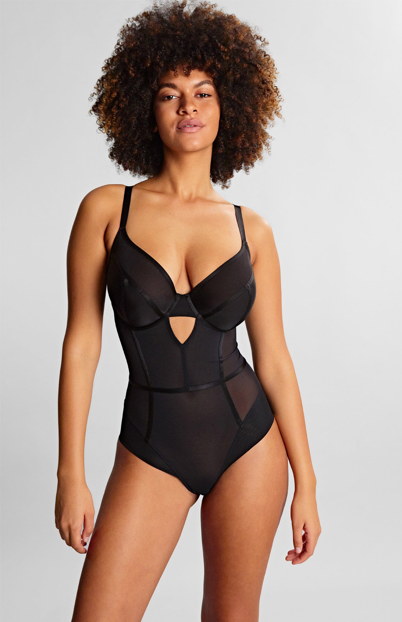 Tango Essence Plunge Bodysuit In Black - Panache - BraTopia