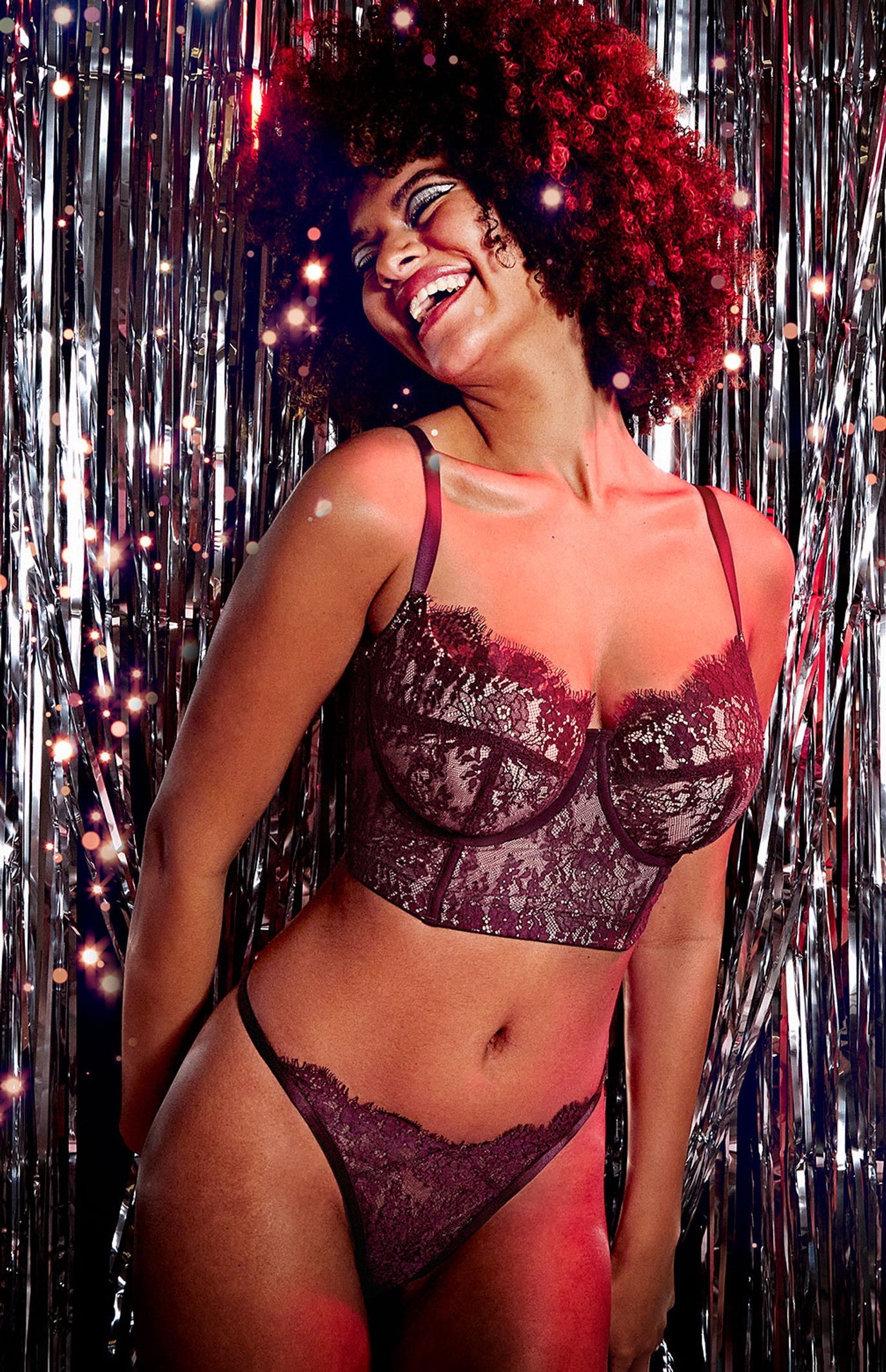 Carmen Lace Bustier In Mulberry - Panache - BraTopia