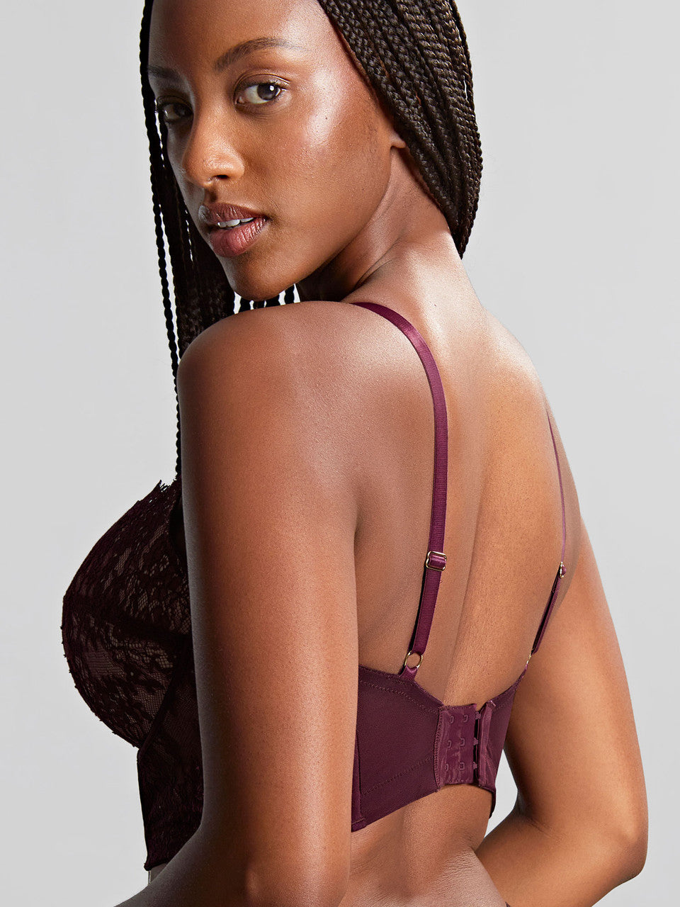 Carmen Lace Bustier In Mulberry - Panache - BraTopia