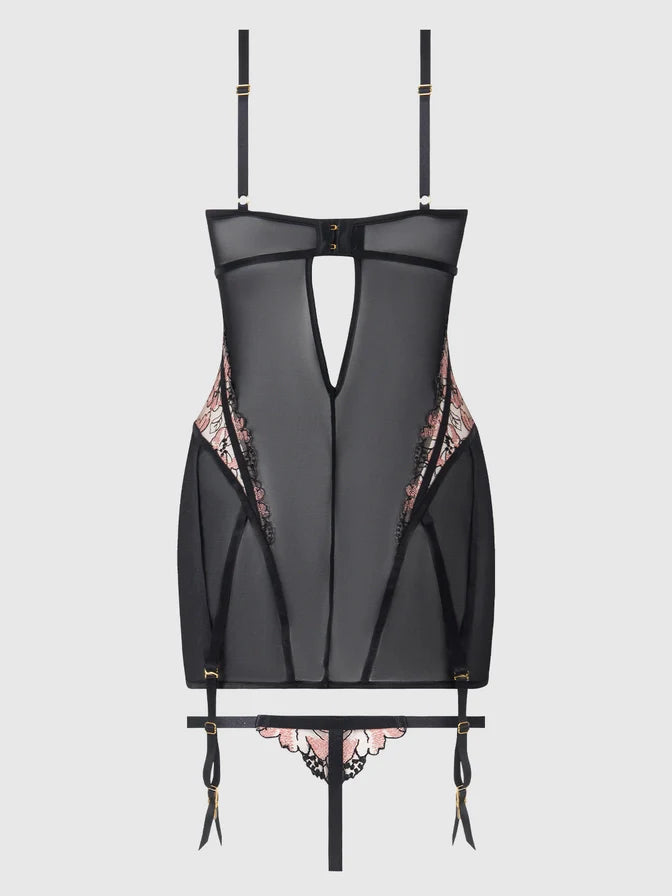 Nova Blacklight Lace Chemise In Black - House of Desire