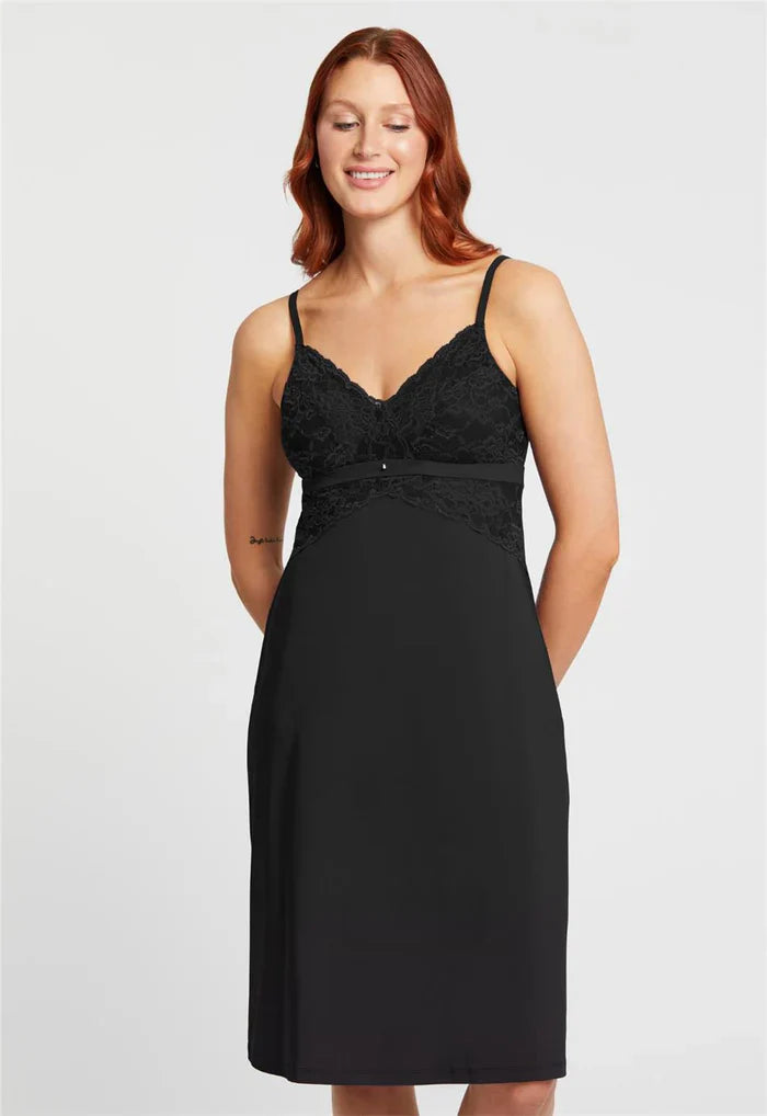 Bust Support Gown In Black - Montelle - BraTopia
