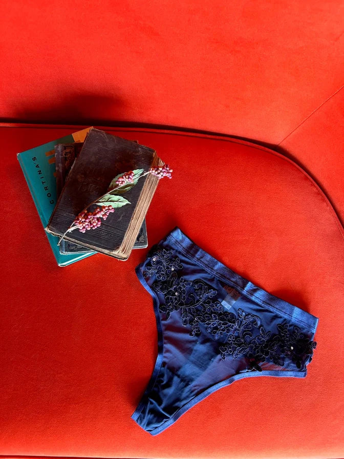High Waist Thong In Midnight Blue - Kilo Brava - BraTopia