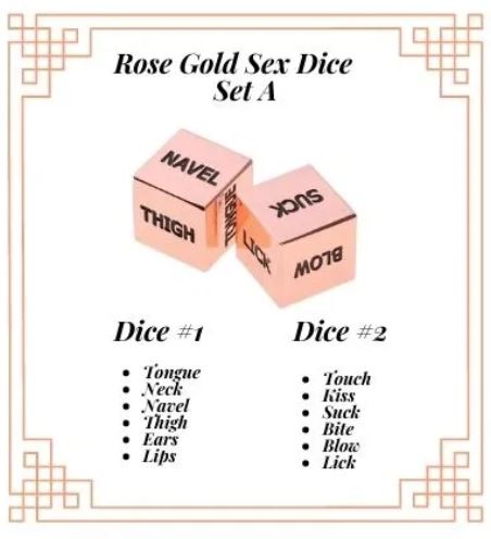 Sex Dice In Rose Gold - Pink Elephant - BraTopia