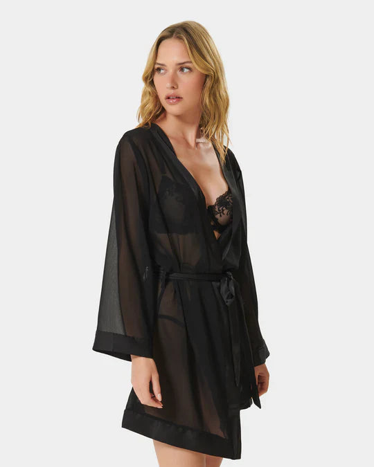 Chiffon Kimono In Black - Bluebella - BraTopia