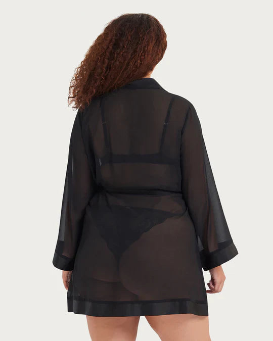 Chiffon Kimono In Black - Bluebella - BraTopia