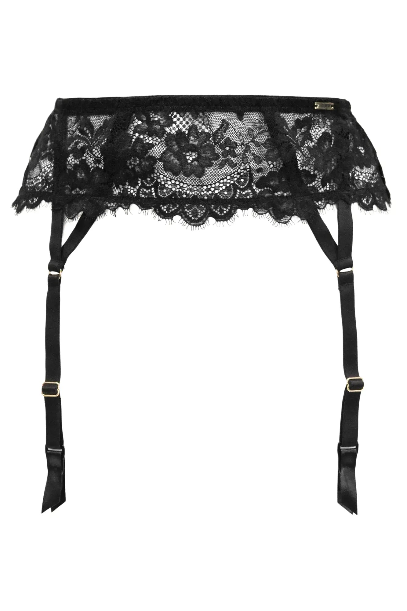 India Lace Suspender In Black - Pour Moi - BraTopia