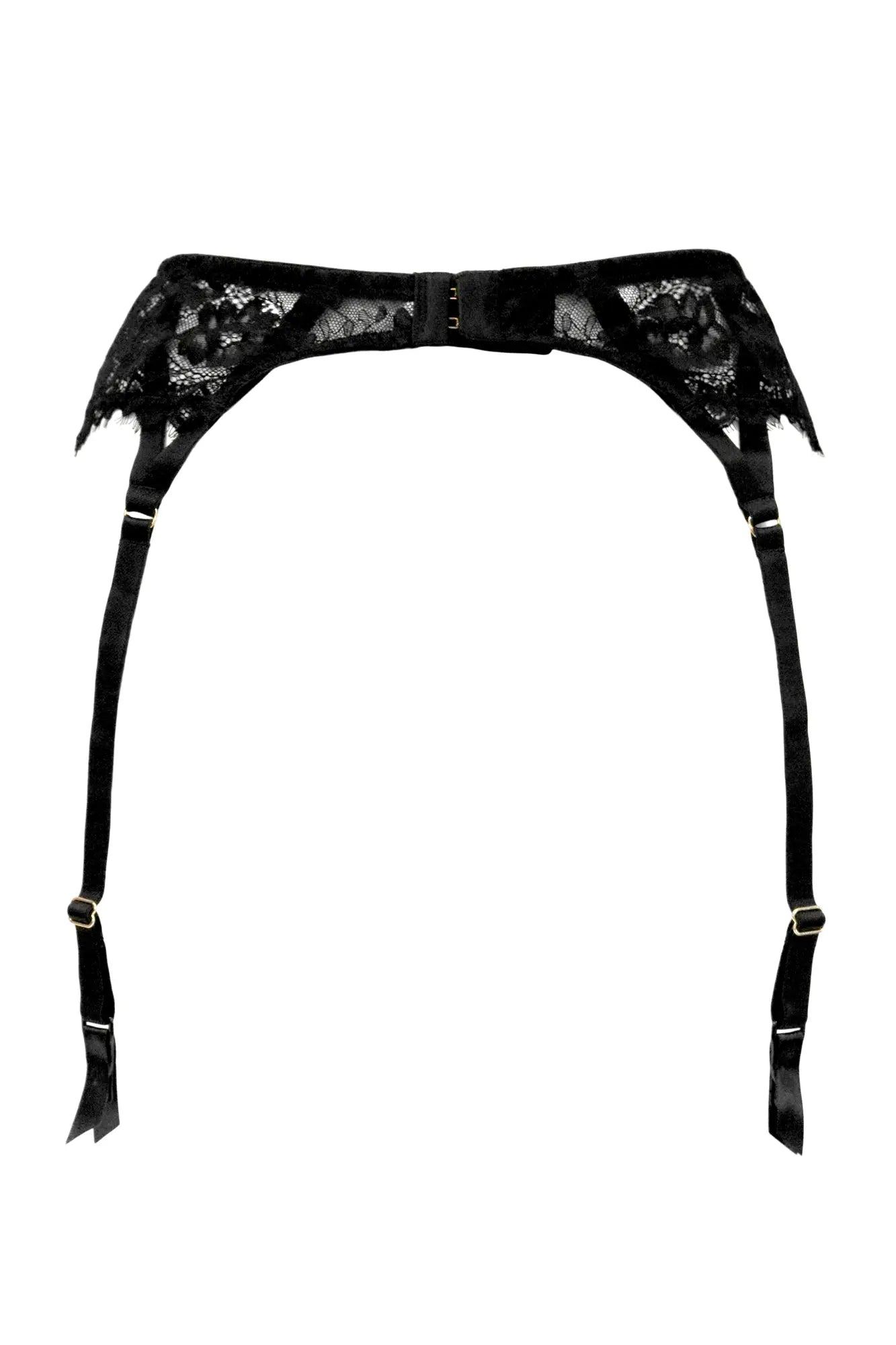 India Lace Suspender In Black - Pour Moi - BraTopia