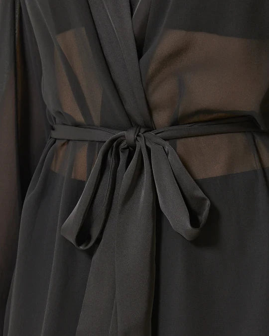 Marcella Long Kimono In Black - Bluebella - BraTopia