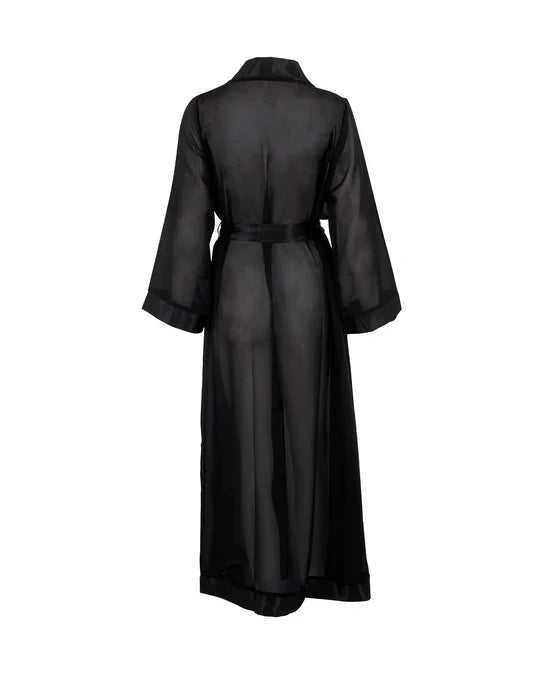 Marcella Long Kimono In Black - Bluebella - BraTopia