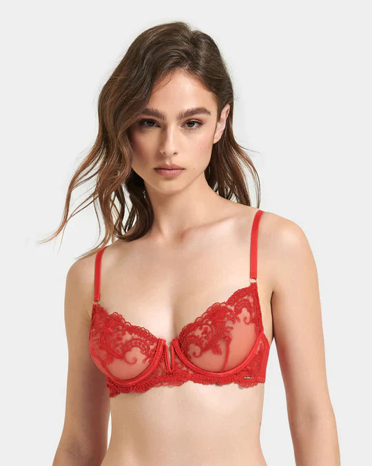 Marseille Wired Bra In Tomato Red - Bluebella - BraTopia