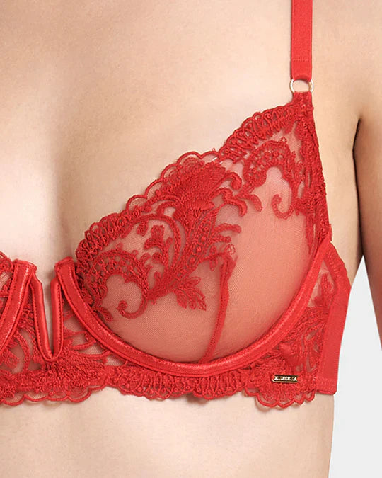 Marseille Wired Bra In Tomato Red - Bluebella - BraTopia