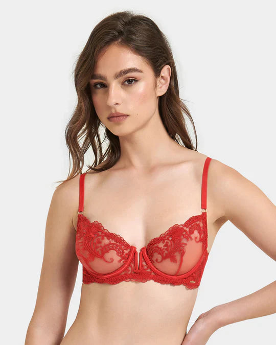 Marseille Wired Bra In Tomato Red - Bluebella - BraTopia
