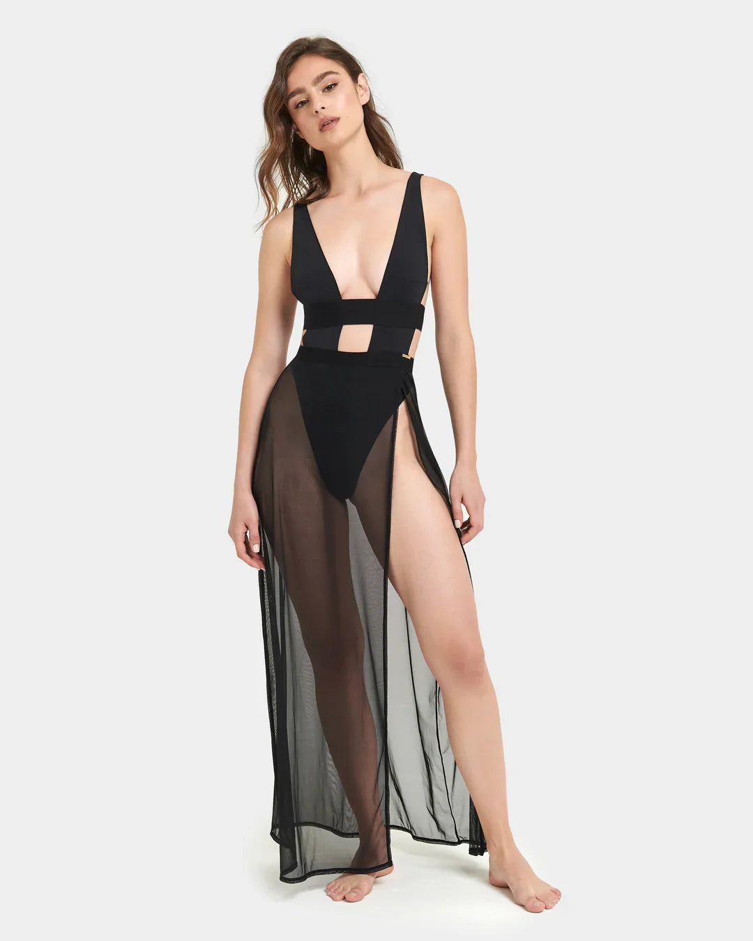 Topaz Long Chemise In Black - Bluebella - BraTopia