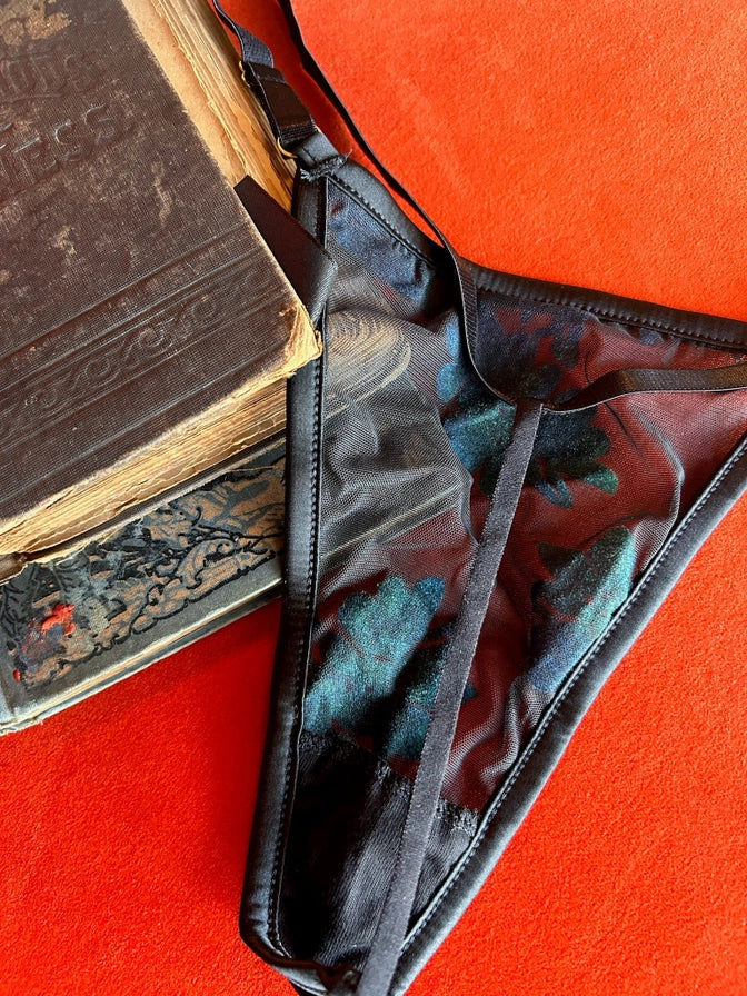 G-String Thong In Black & Faded Emerald - Kilo Brava - BraTopia