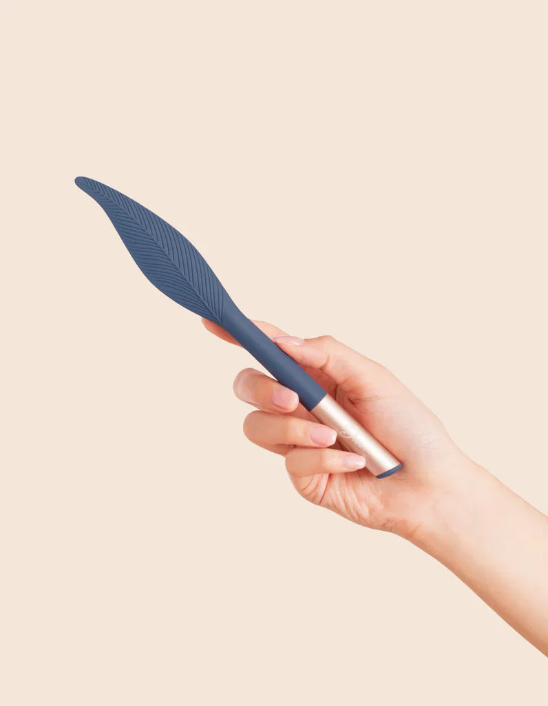 The Feather Vibrating Tickler In Blue - Deia - BraTopia