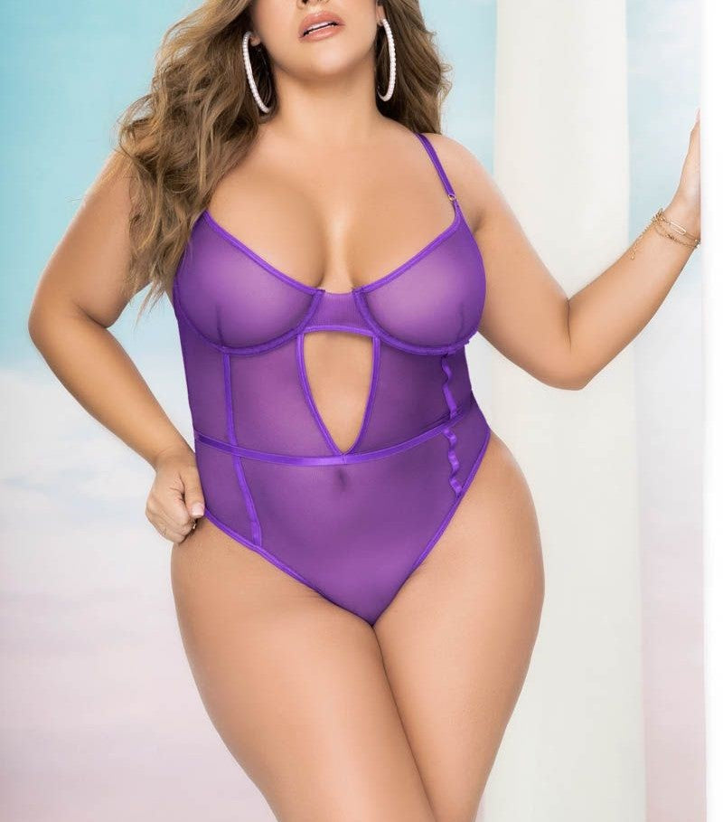 Strappy Boxed Teddy In Orchid - BraTopia