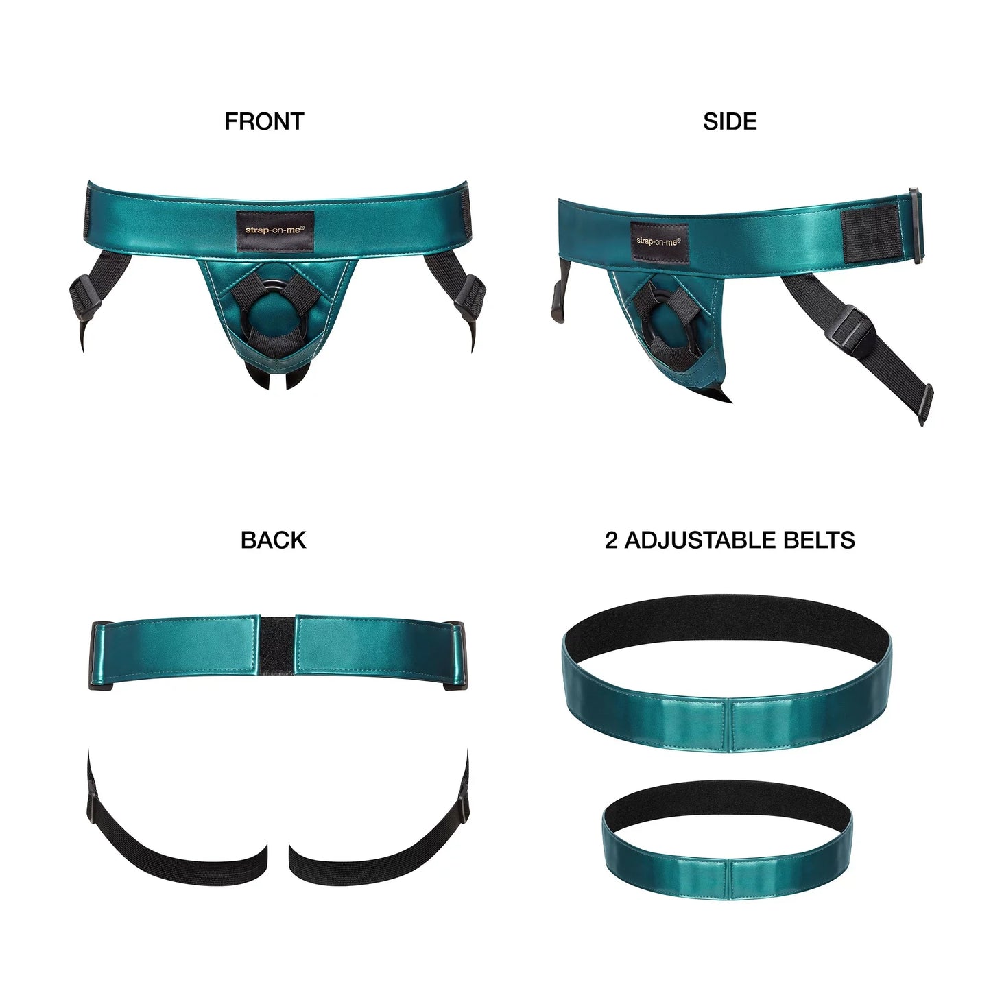 Leatherette Harness Curious In Metallic Green - Strap-on-me - BraTopia