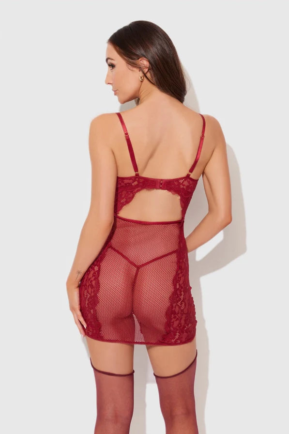 Dezi Stretch Mesh G-String In Rhubarb Red - House of Desire - BraTopia