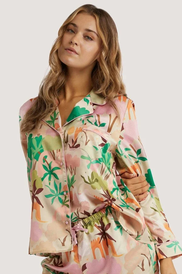 Alja Horvat Recycled Satin Long Sleeve Top - Playful Promises