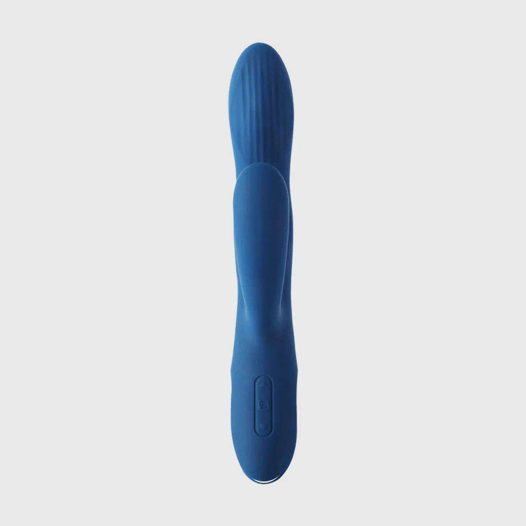 Aylin Powerful Pulsating Dual-Headed Vibrator In Dark Blue - Svakom - BraTopia