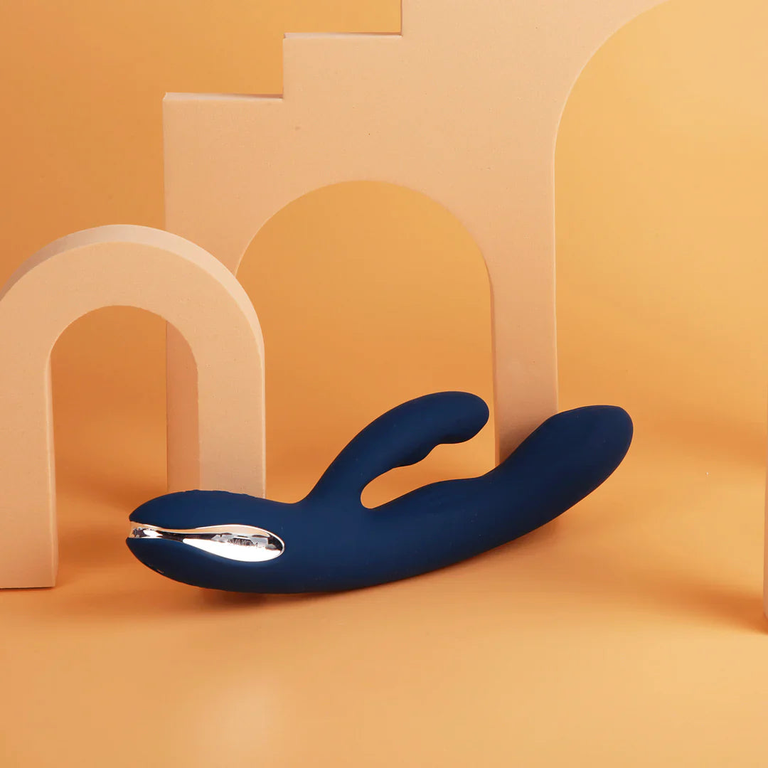 Aylin Powerful Pulsating Dual-Headed Vibrator In Dark Blue - Svakom - BraTopia