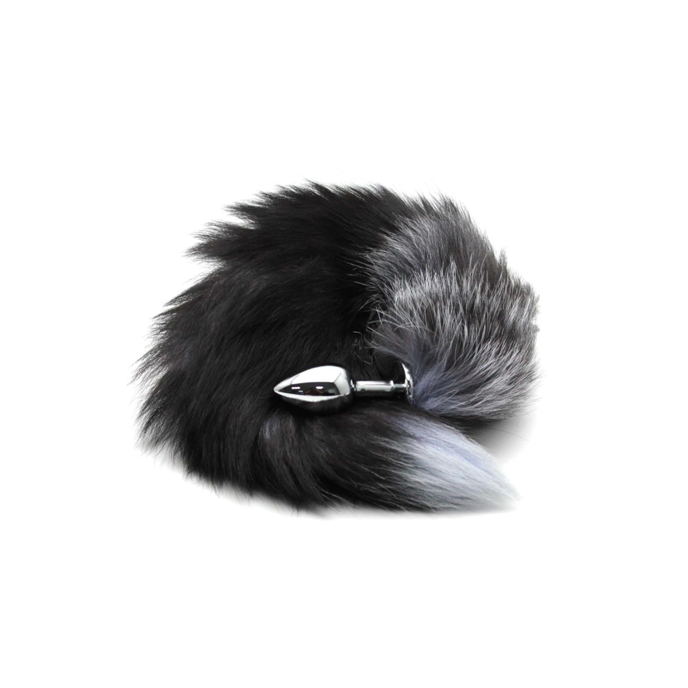 Real Fox Tail Large Plug In Grey - Pink Elephant - BraTopia