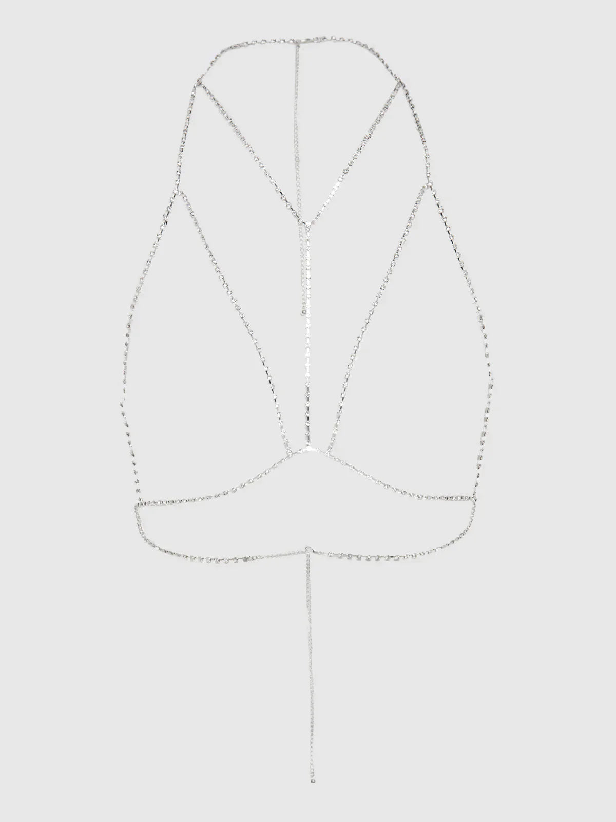 Rhinestone Harness Bralette In Silver - House of Desire - BraTopia