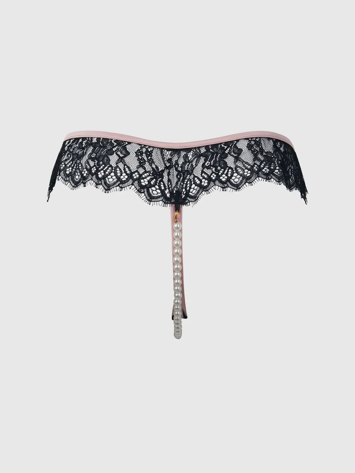 Jocelyn Lace & Pearl Crotchless Thong - House of Desire