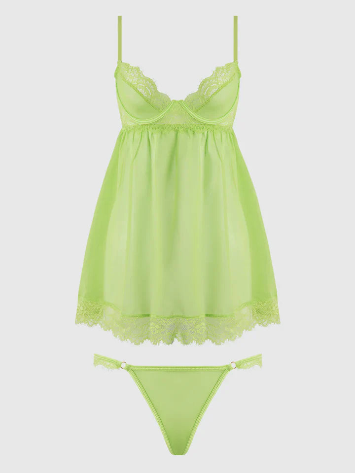 Shavon Babydoll In Lime Green - House of Desire - BraTopia