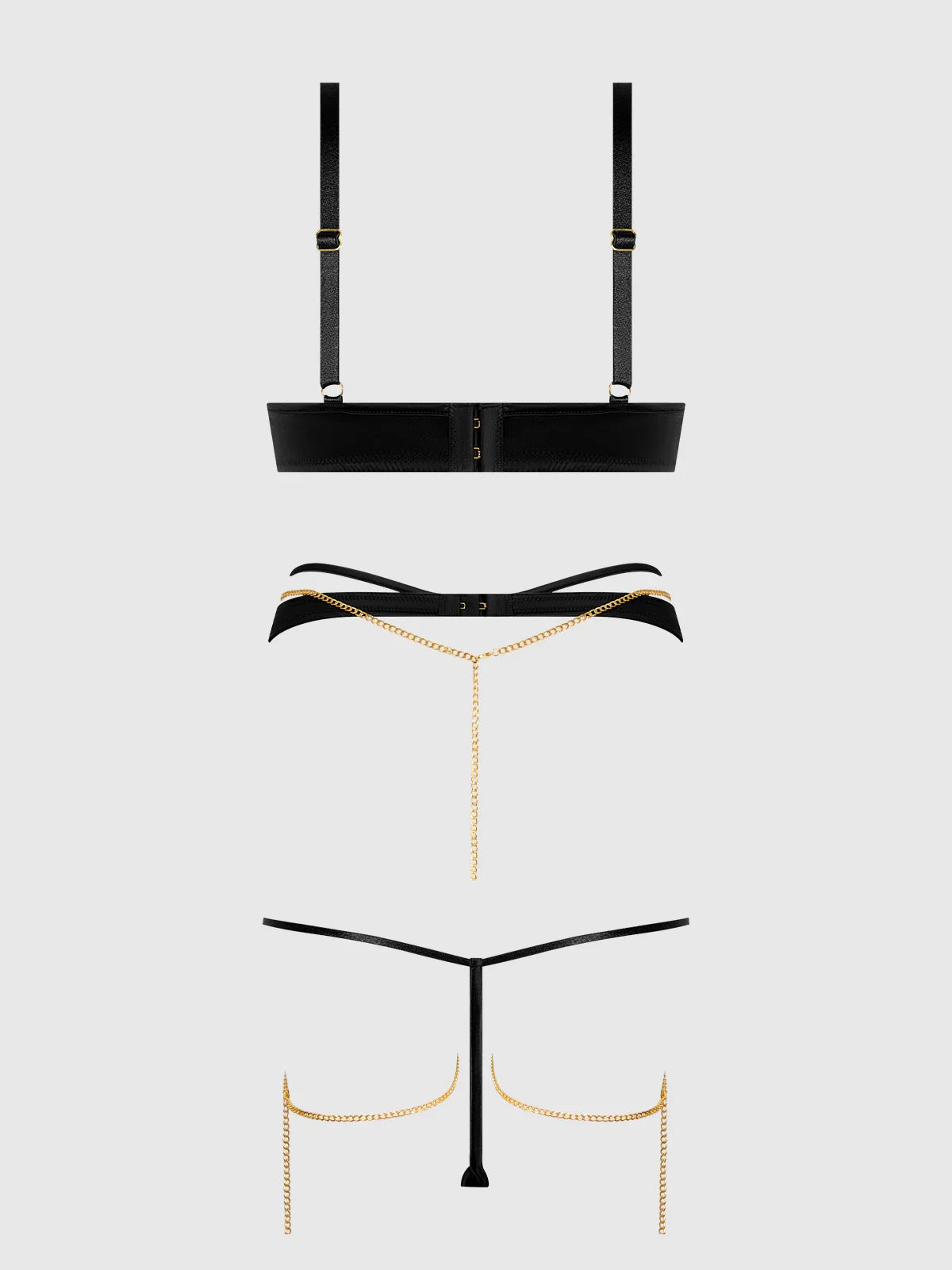 Evangeline Satin Chain Bra Set - House of Desire