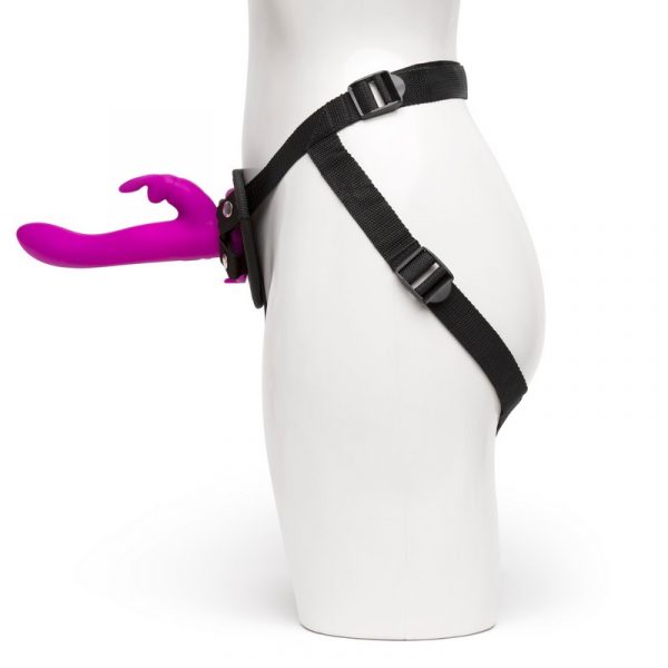 Vibrating Strap On Harness Set In Purple - Happy Rabbit - BraTopia