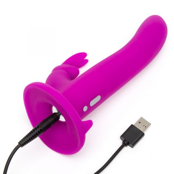 Vibrating Strap On Harness Set In Purple - Happy Rabbit - BraTopia