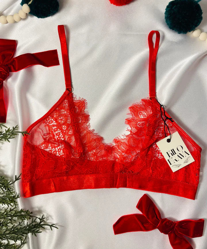 Lace Bralette In Classic Red - Kilo Brava - BraTopia