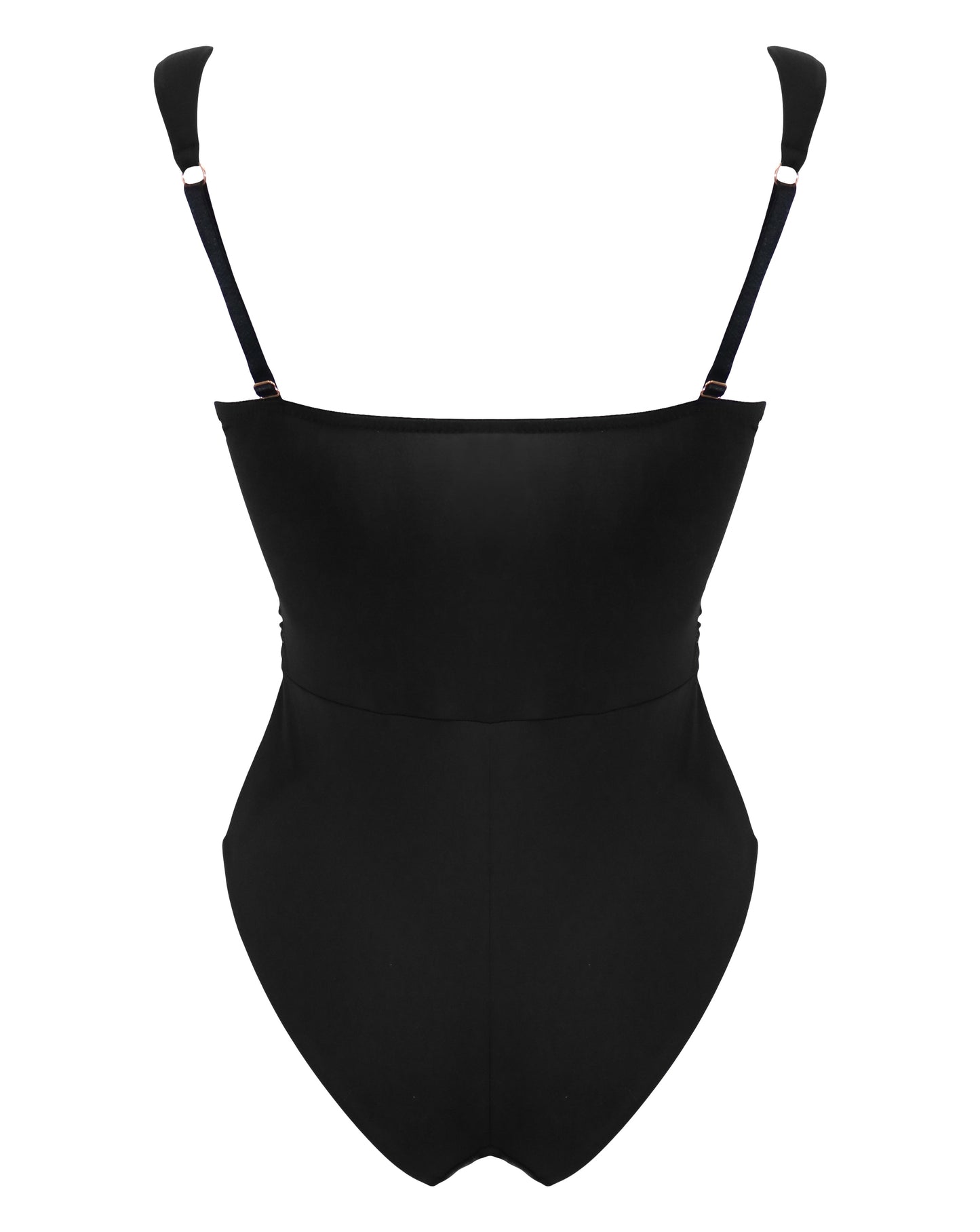 Ruched Mesh Underwired Padded Body In Black & Cosmetic- Pour Moi - BraTopia