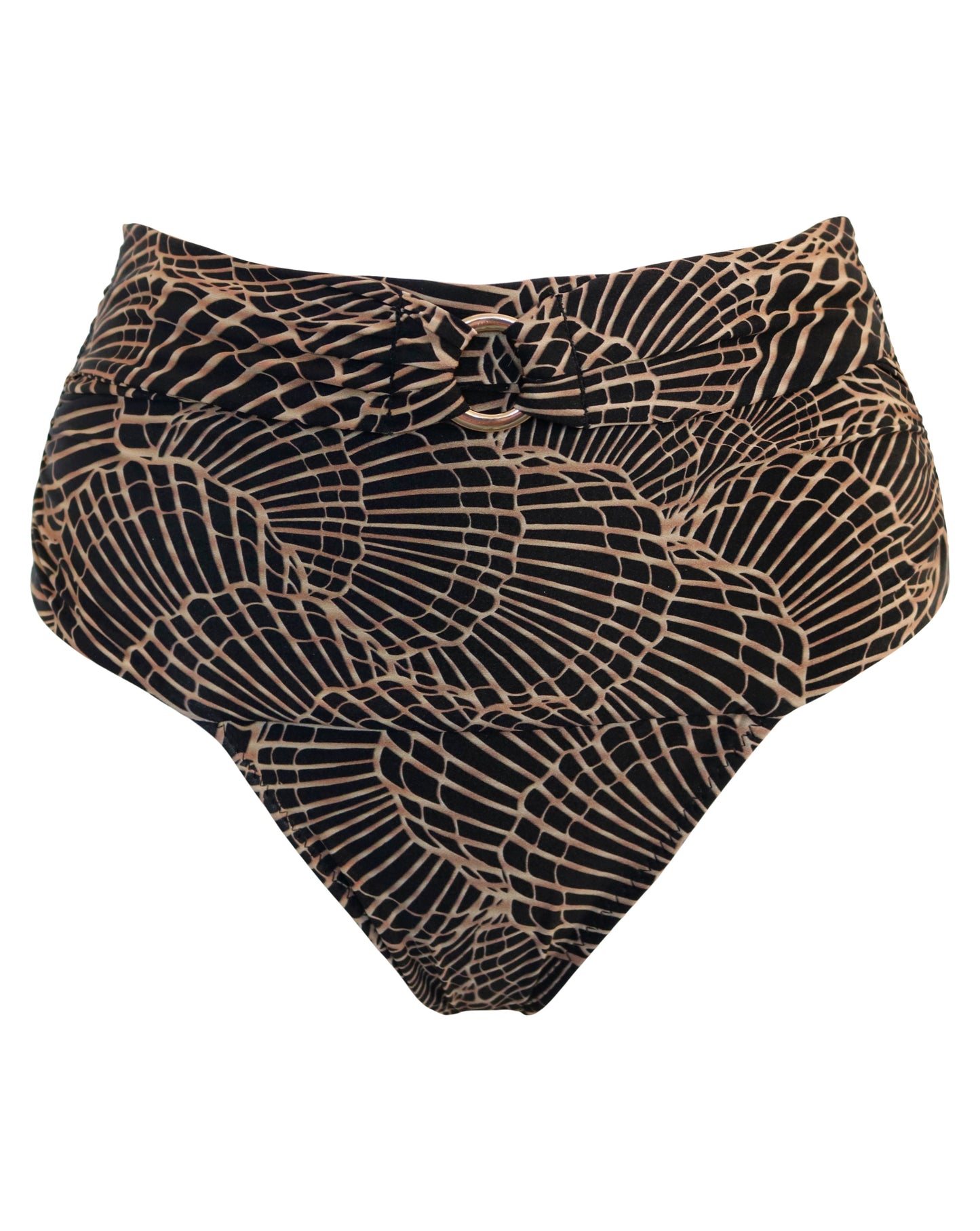 Samoa High Waist Tummy Control Brief In Black & Gold - Pour Moi