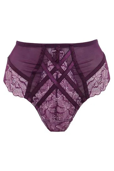 After Hours High-Waist Brief In Blackberry & Pink - Pour Moi - BraTopia