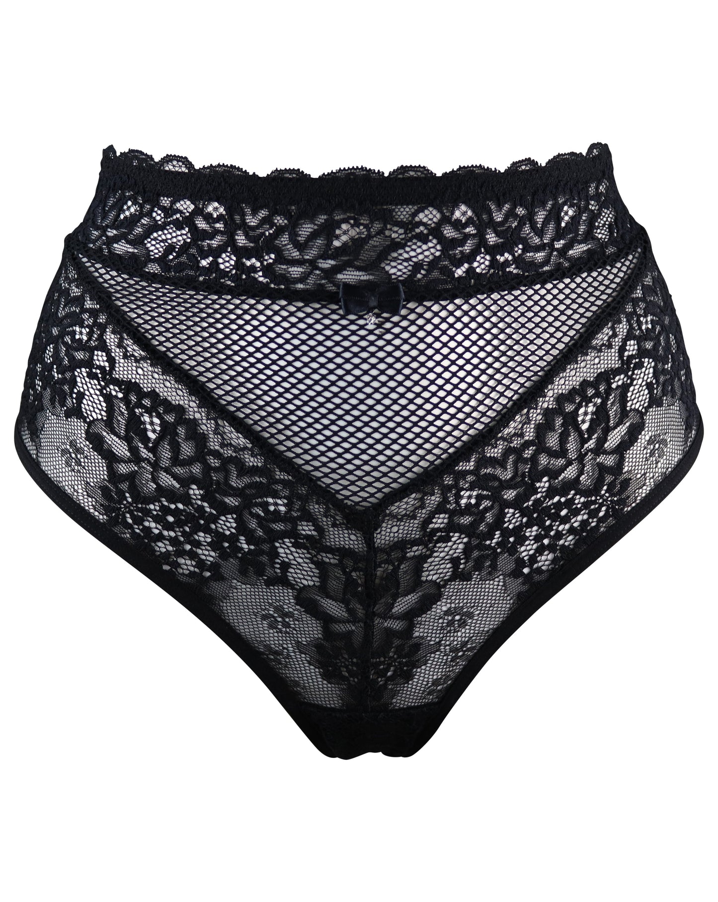 Suspense Laced Up Back Deep Brief In Black- Pour Moi - BraTopia