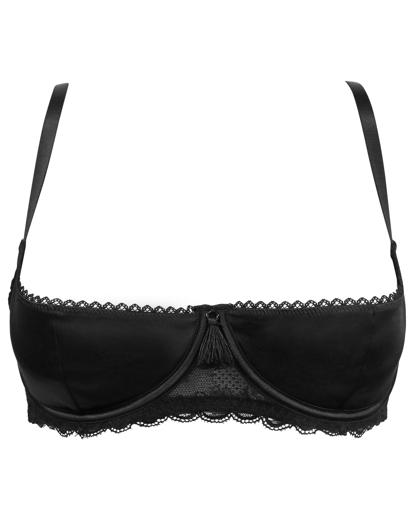 For Your Eyes Only Underwired Quarter Cup Bra In Black - Pour Moi - BraTopia