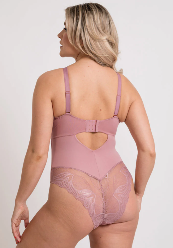 Scantilly Indulgence Stretch Lace Body In Dusty Rose - Curvy Kate - BraTopia
