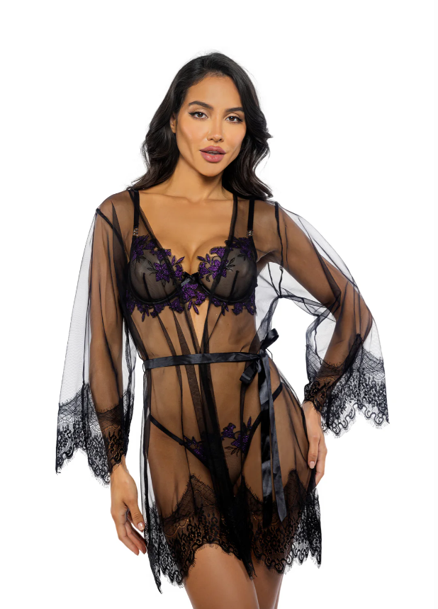 Daydream Mini Robe In Black - Roma Costume - BraTopia