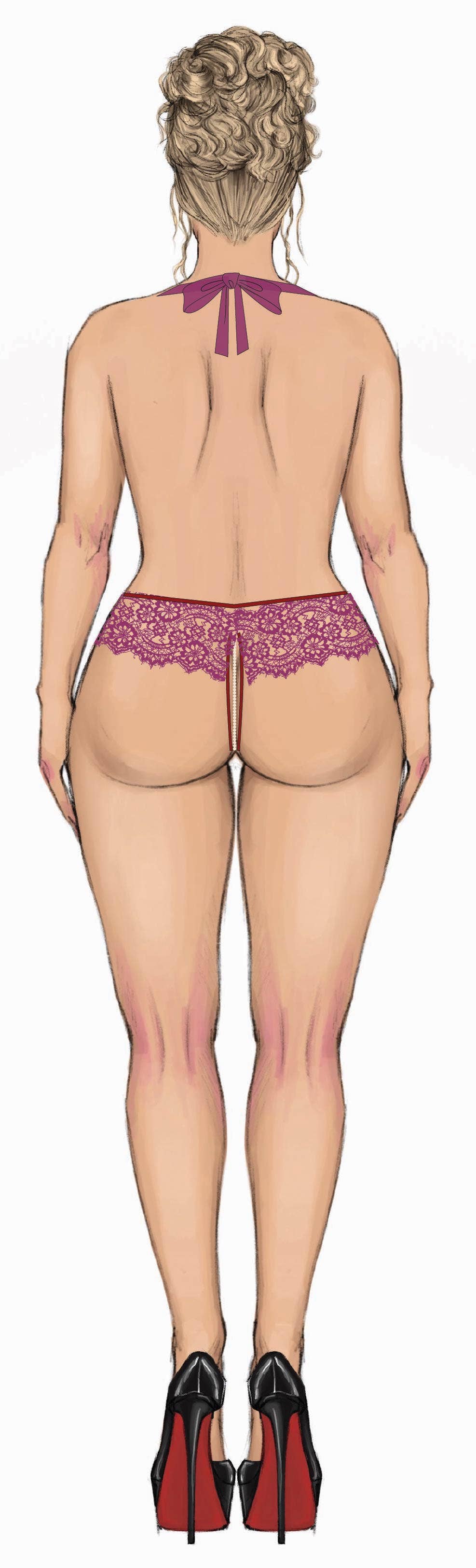 Jocelyn Lace & Pearl Crotchless Teddy - House of Desire