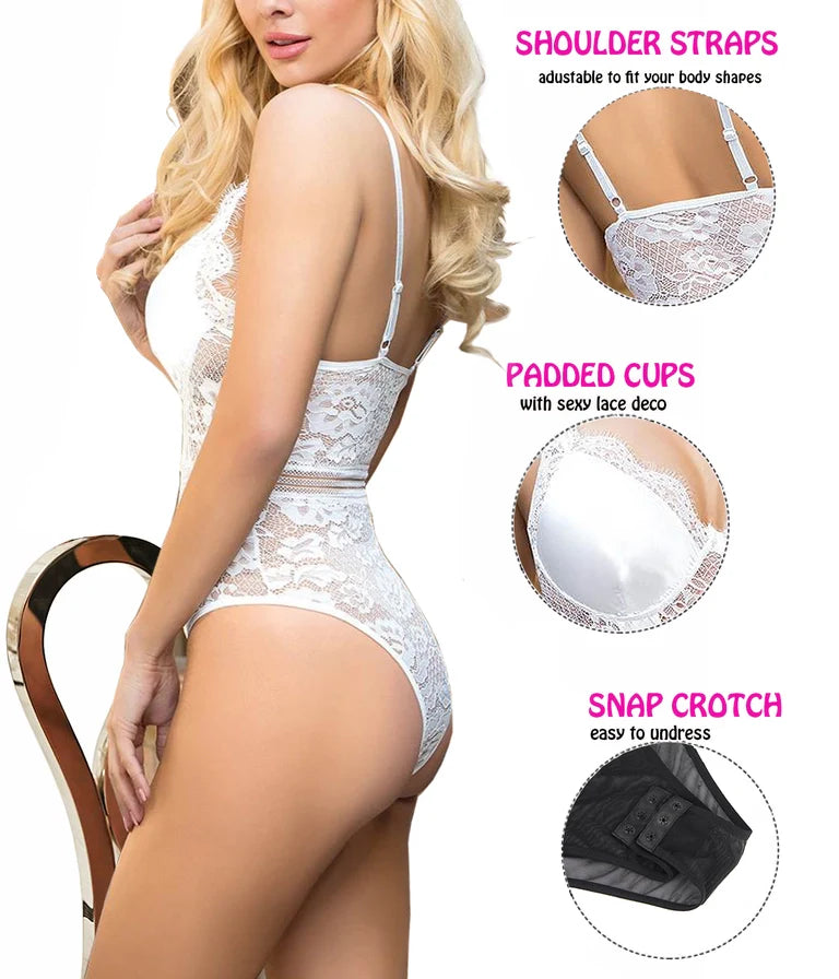 Ladies Sexy Satin Lace Combo Teddy In Nude - Lovely Lies - BraTopia