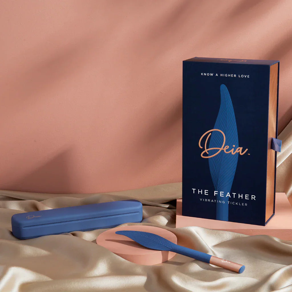 The Feather Vibrating Tickler In Blue - Deia - BraTopia