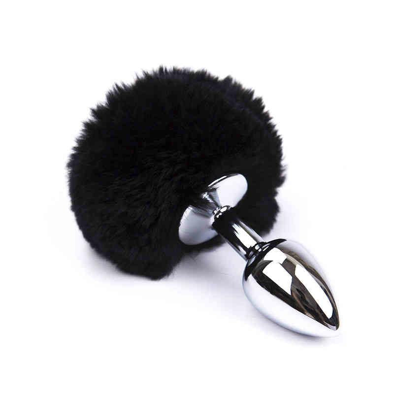 Bunny Tail Small Plug In Black - Pink Elephant - BraTopia