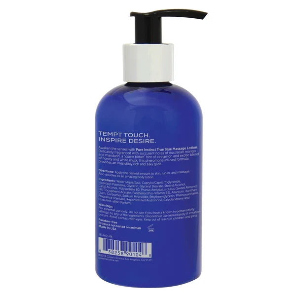 True Blue Pheromone Massage & Body Lotion - Pure Instinct - BraTopia
