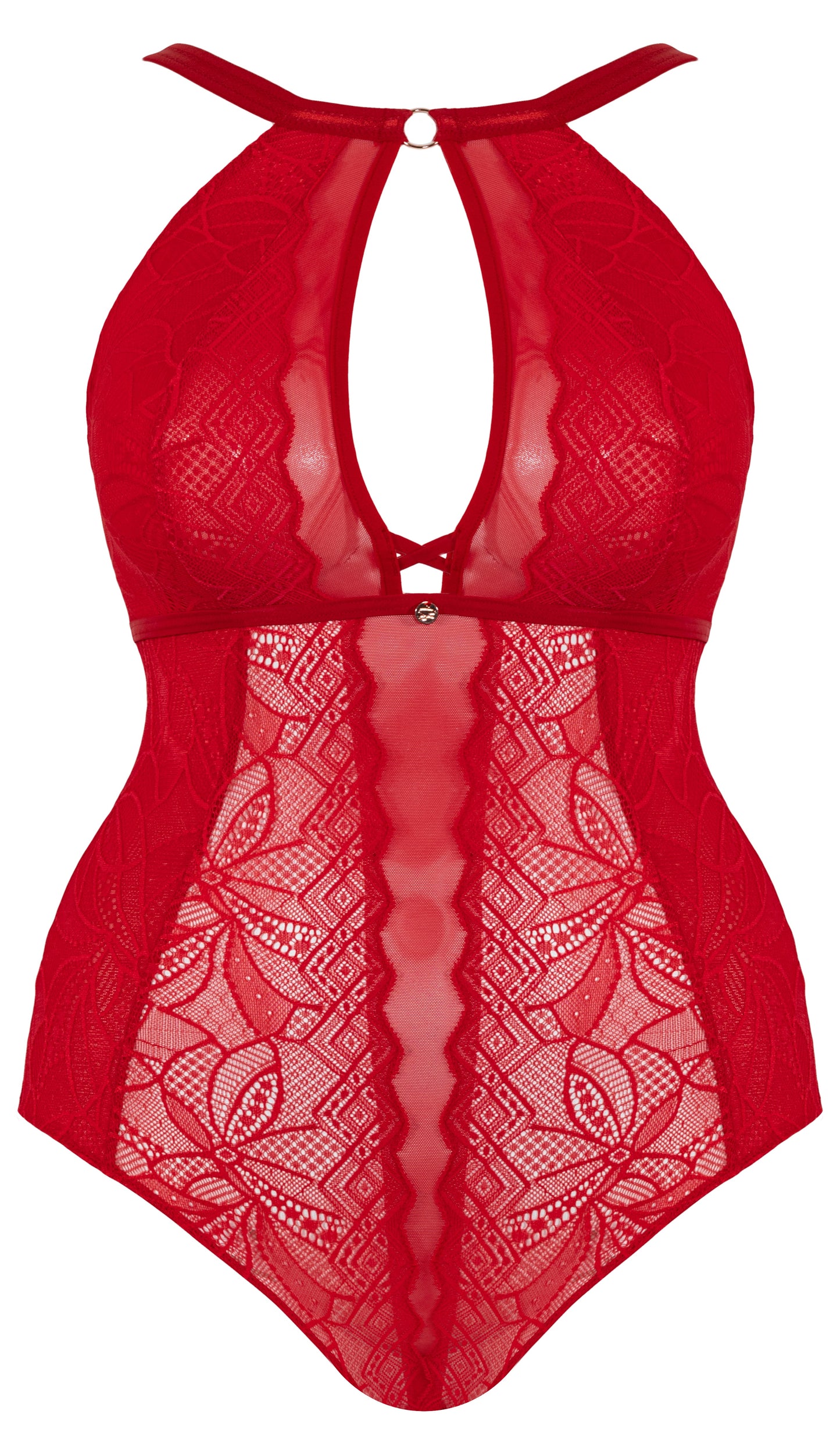 Scantilly Opulence Stretch Lace Body In Ruby Red - Curvy Kate - BraTopia