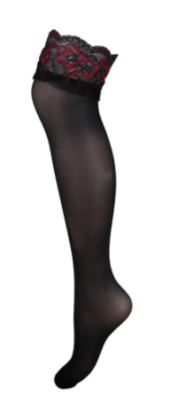 Amour Lace Top 15 Dernier Hold Up In Black/Scarlet - Pour Moi - BraTopia