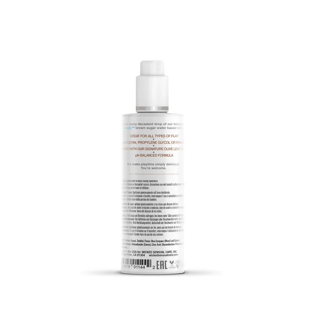 Simply Aqua Brown Sugar Lubricant 120ml - Wicked - BraTopia