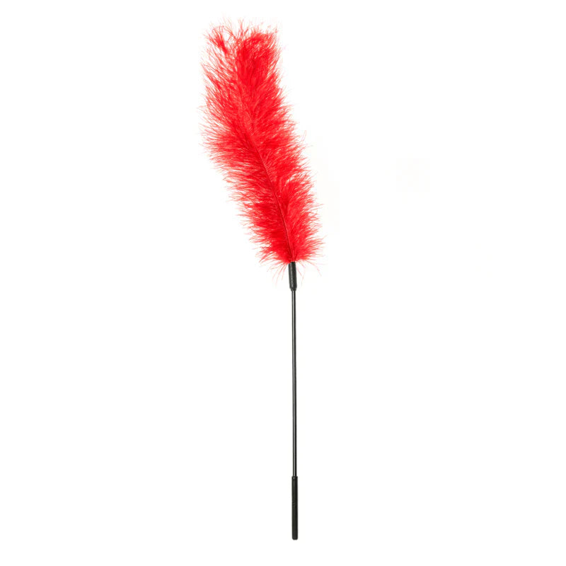 Ostrich Tickler In Red - Sportsheets - BraTopia